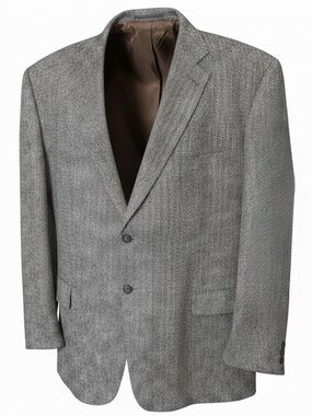 Towncraft Silk Herringbone Blazer Tag Sz 50L Mens Gray Sport Coat Big Tall